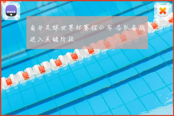 南非足球世界杯赛程公布 各队备战进入关键阶段